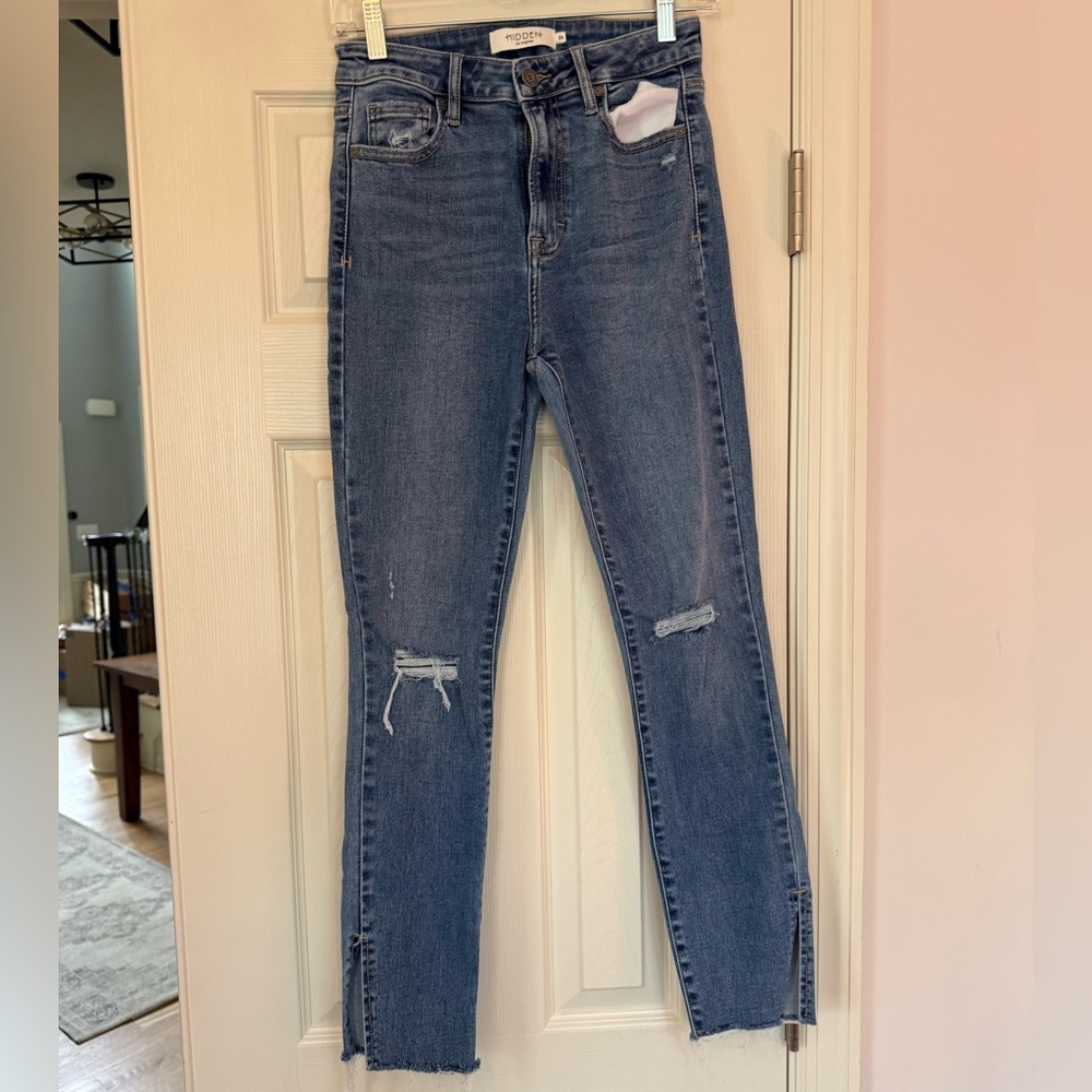 HIDDEN LOS ANGELES Split Hem Straight Jeans 26